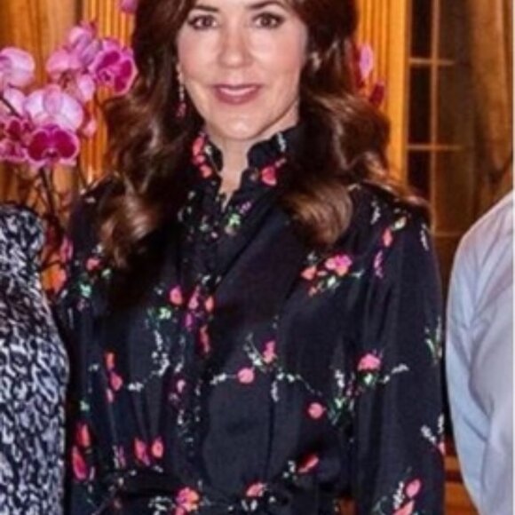 NWOT Julie Fagerholt Heartmade Harin Floral Silk Midi Dress in Black XS $745 - Picture 4 of 11